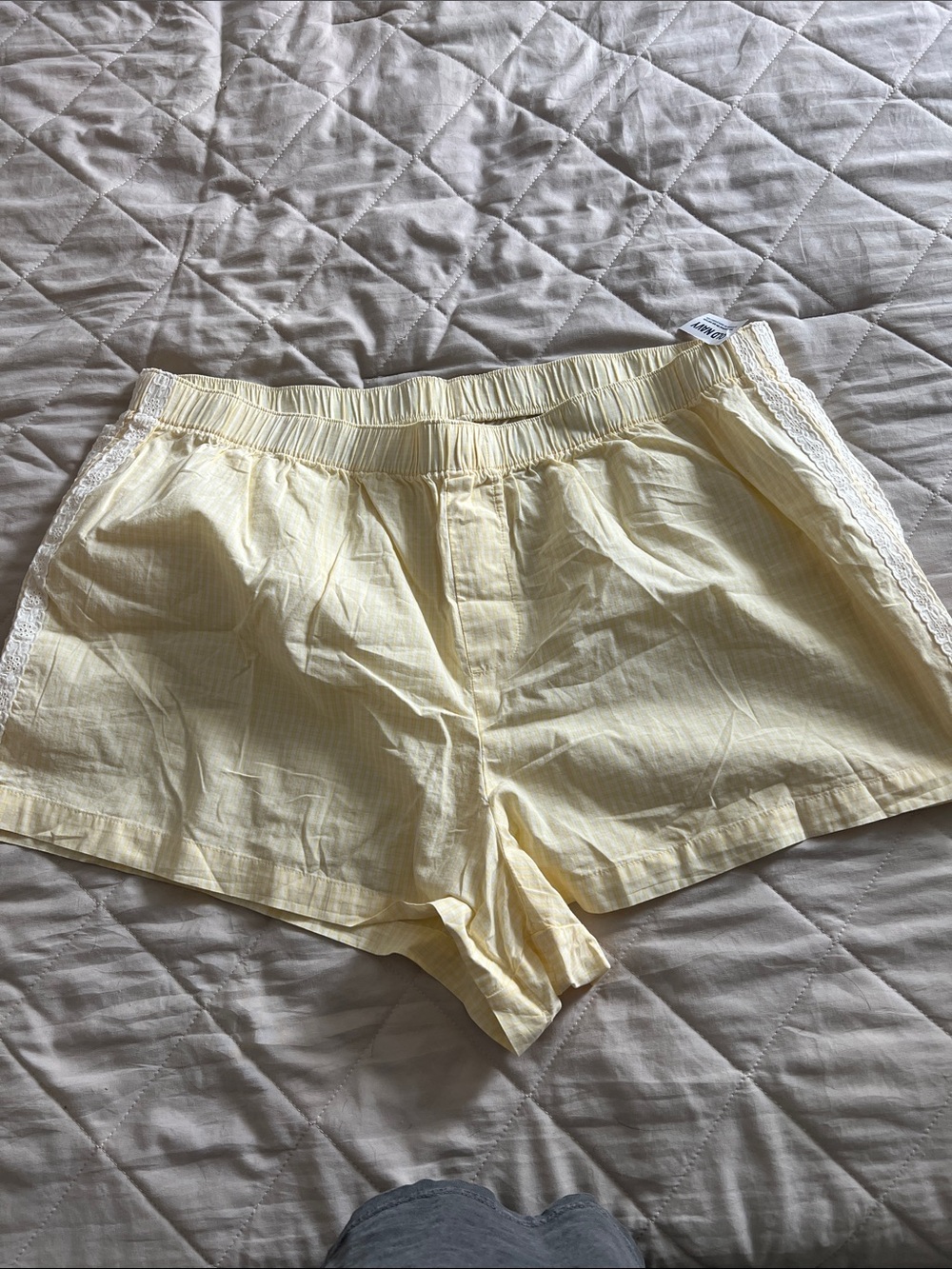 Old Navy Pale Yellow Lace-Trim Lounge Shorts